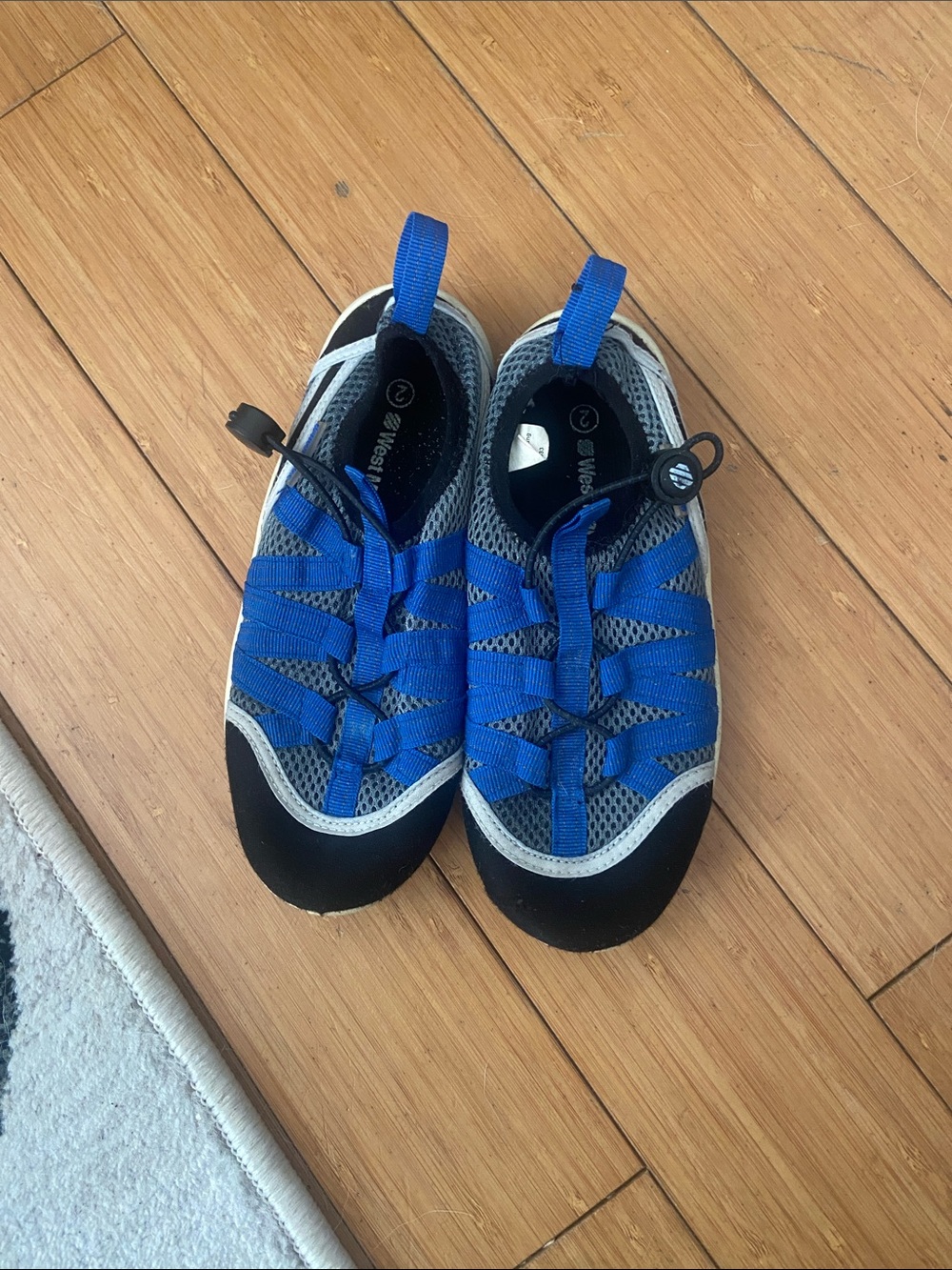 Kids Blue Mesh Water Shoes with Quick-Lock Lacing